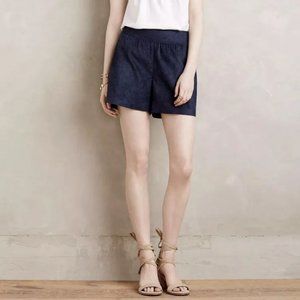 NWOT: ANTHROPOLOGIE Elevenses Vegan Suede Shorts, Navy, Size 0